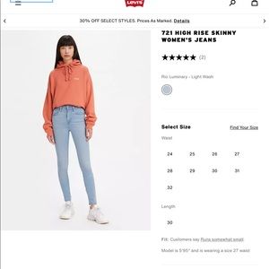 Levi’s 721 High Rise Skinny